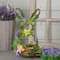 14.5&#x22; Brown &#x26; Green Floral Easter Bunny Decorative Basket